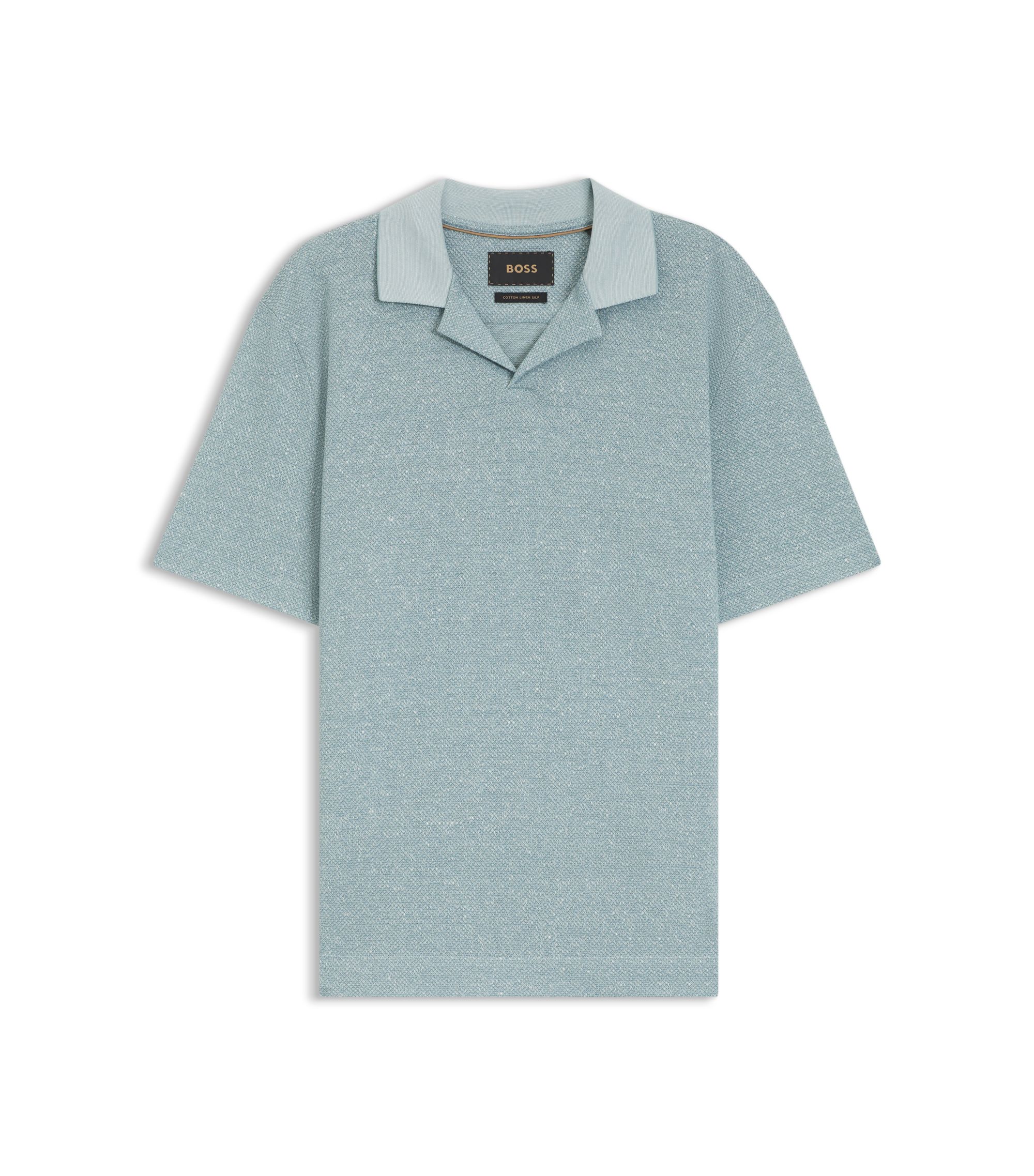 Light Blue Polo, Ivory Trousers