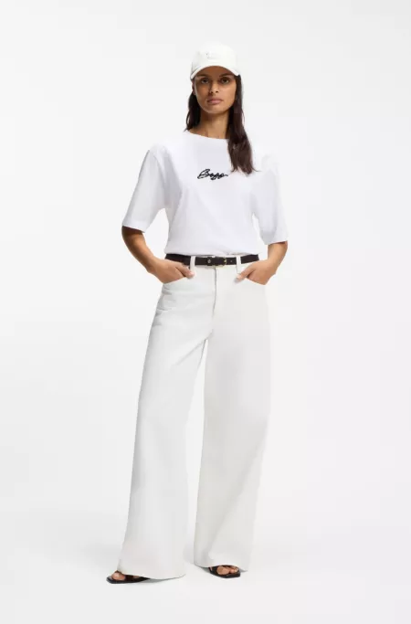 Cotton-jersey T-shirt with printed artwork