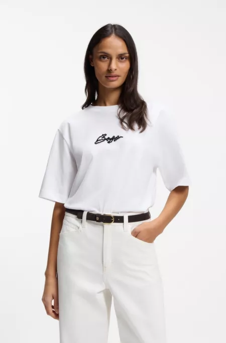 Cotton-jersey T-shirt with printed artwork