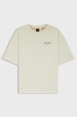 Cotton-jersey T-shirt with printed artwork, Light Green