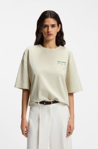 Cotton-jersey T-shirt with printed artwork, Light Green