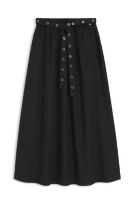 Boss Maxi skirt in cotton poplin with eyelet belt maxikjolar dam – bild 4