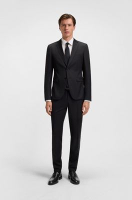 Leather loafers with penny-style trim, Black