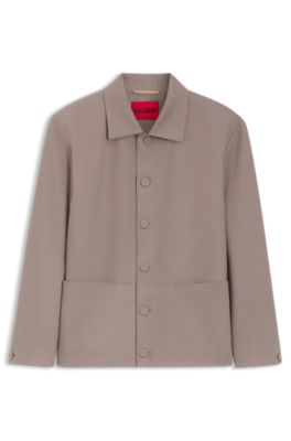 Veste Modern avec des d&eacute;tails fa&ccedil;on chemise, Brun chin&eacute;
