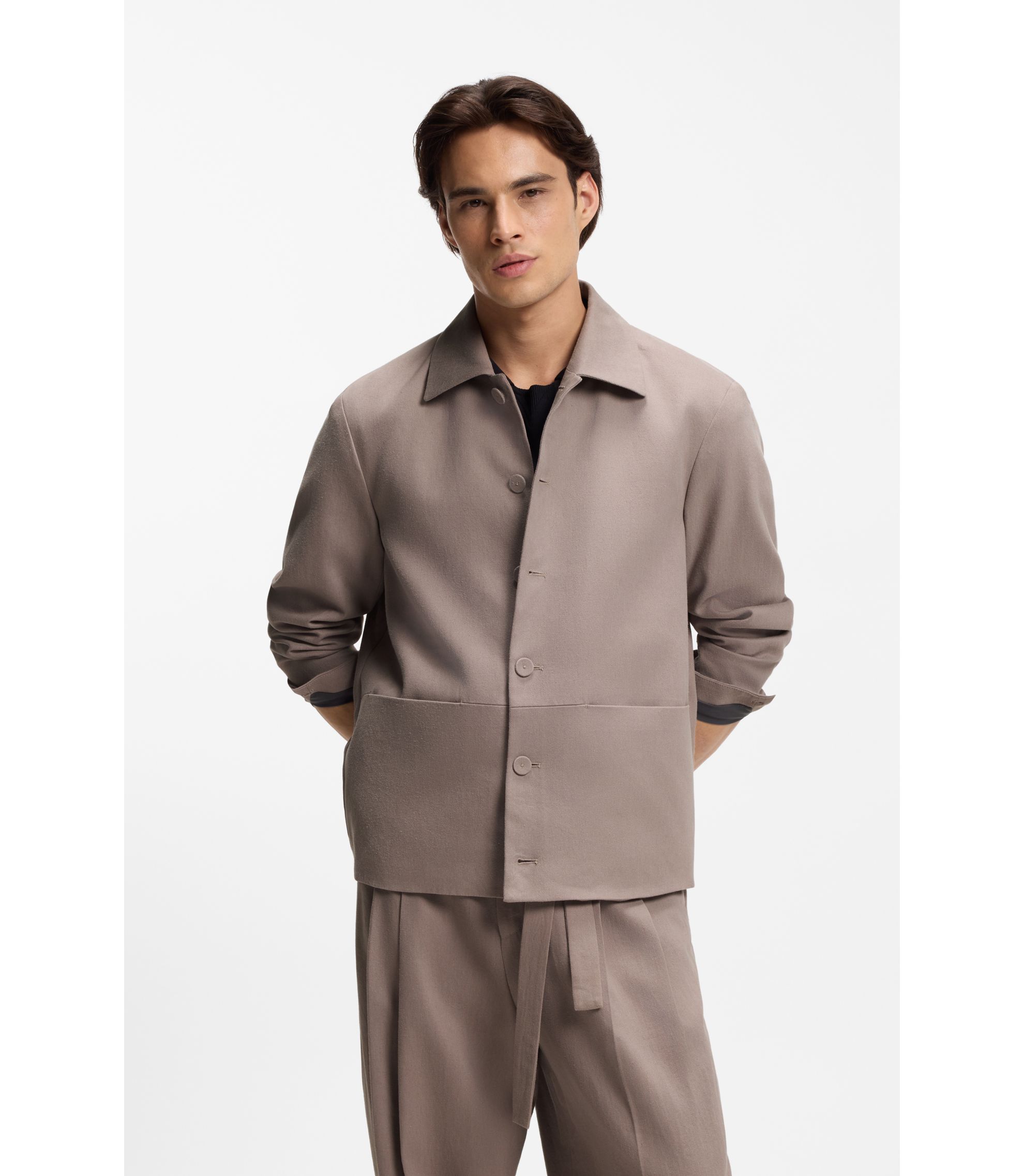 Modern-Fit Sakko im Hemd-Stil