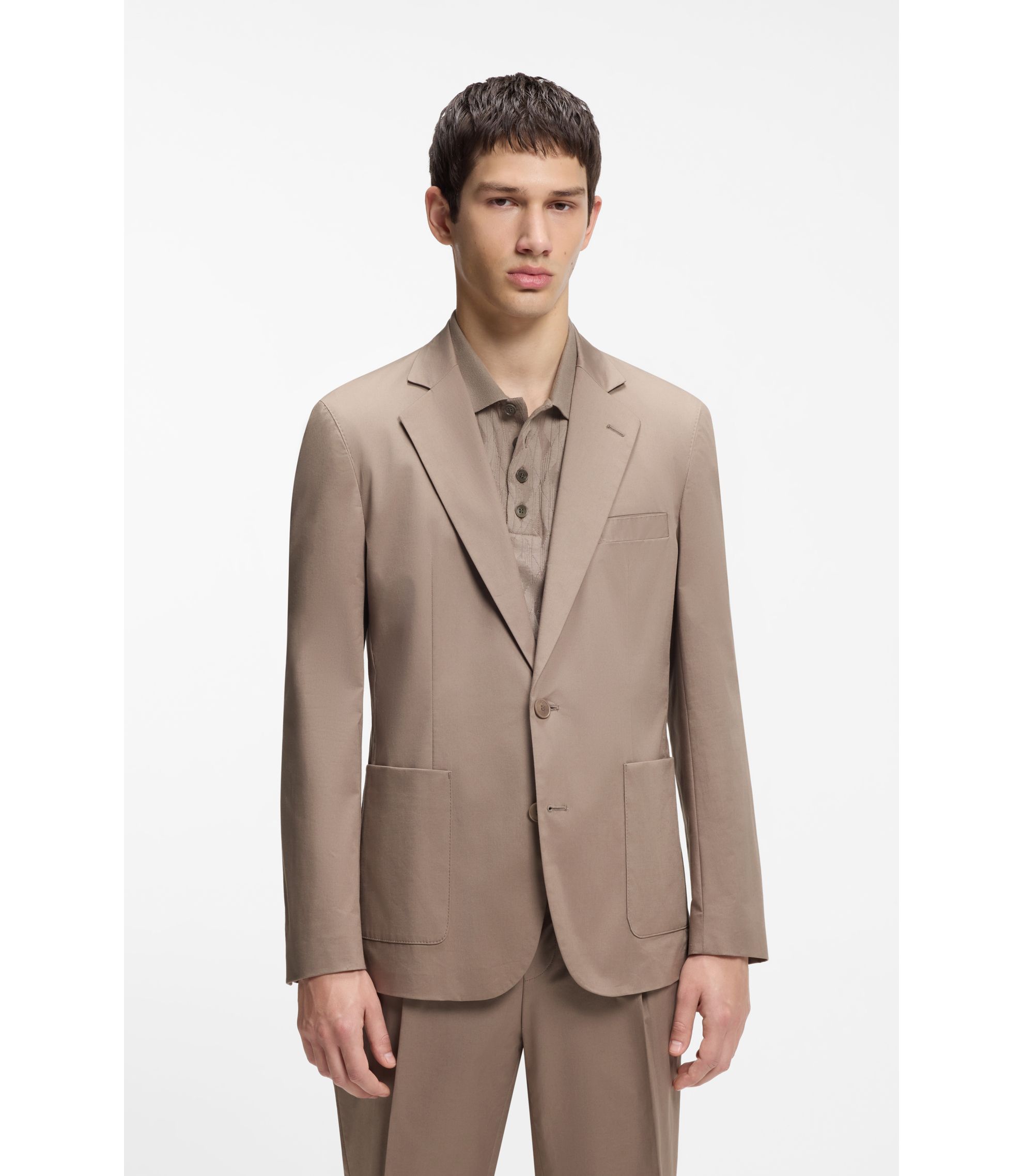 Slim-Fit Jacke aus elastischer Baumwolle