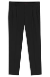 Extra-slim-fit trousers in wool-blend twill, Black