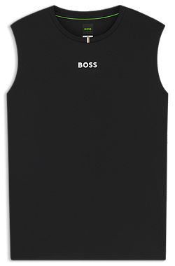 Active Sleeveless logo T-shirt in quick-dry fabric