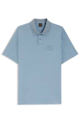 Relaxed-fit interlock-cotton polo shirt with logo artwork 1