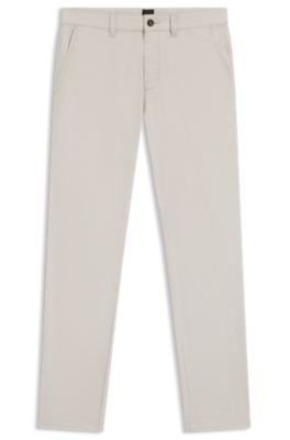Slim-fit chinos in stretch twill, Light Grey