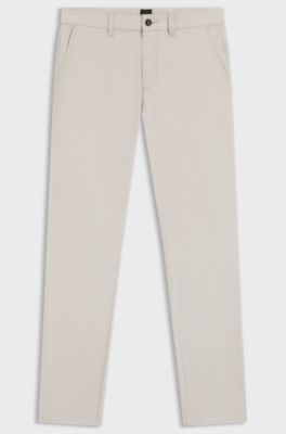 Slim-fit chinos in stretch twill, Light Grey