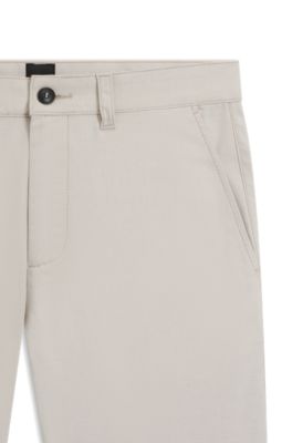 Slim-fit chinos in stretch twill, Light Grey