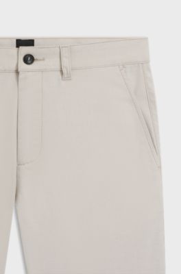 Slim-fit chinos in stretch twill, Light Grey