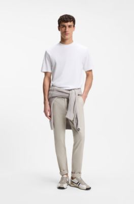 Slim-fit chinos in stretch twill, Light Grey