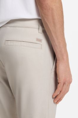 Slim-fit chinos in stretch twill, Light Grey