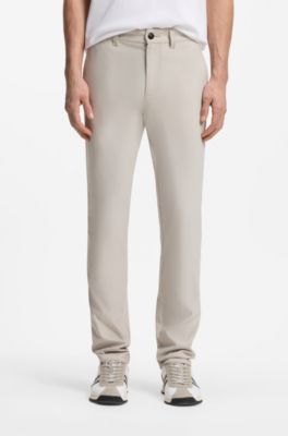 Slim-fit chinos in stretch twill, Light Grey