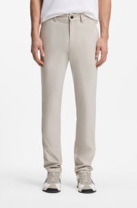 Slim-Fit Chino aus elastischem Twill, Hellgrau