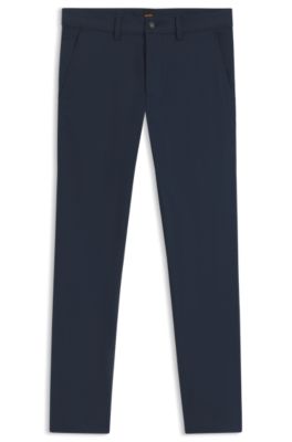 Chinos slim fit en sarga el&aacute;stica, Azul oscuro