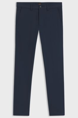Slim-fit chinos in stretch twill, Dark Blue