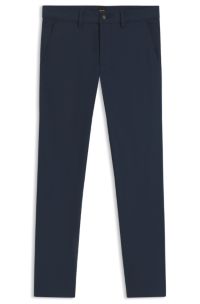 Slim-fit chinos in stretch twill, Dark Blue