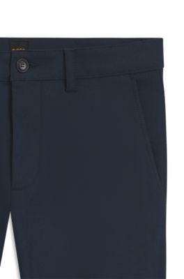 Chinos slim fit en sarga el&aacute;stica, Azul oscuro