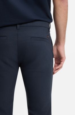 Slim-fit chinos in stretch twill, Dark Blue