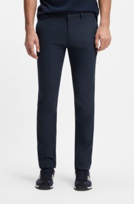 Slim-fit chinos in stretch twill, Dark Blue