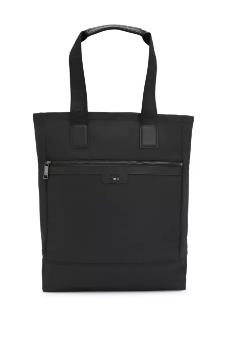 Tote bag with signature-stripe trim