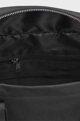 Tote bag with signature-stripe trim, Black