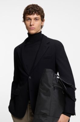 Tote bag with signature-stripe trim, Black