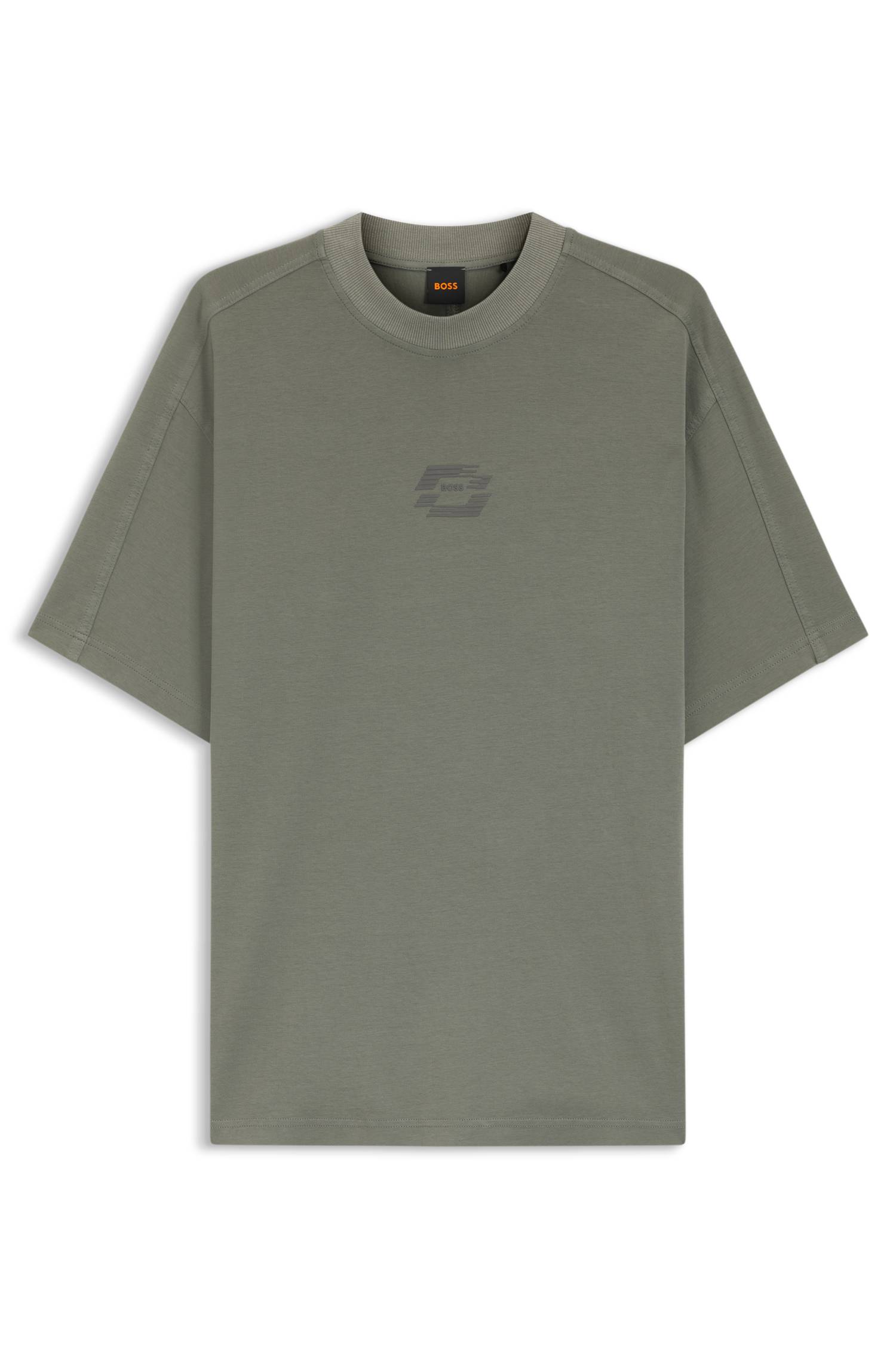 Boss Interlock-cotton T-shirt with logo artwork herr – bild 4