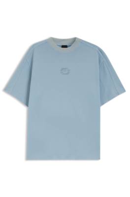 Interlock-cotton T-shirt with logo artwork 1