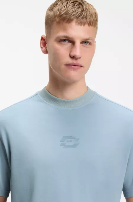 T-Shirt aus Interlock-Baumwolle mit Logo-Artwork