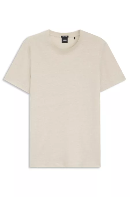 Regular-fit T-shirt in cotton and linen