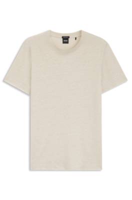 Boss Regular-fit T-shirt in cotton and linen herr – bild 4