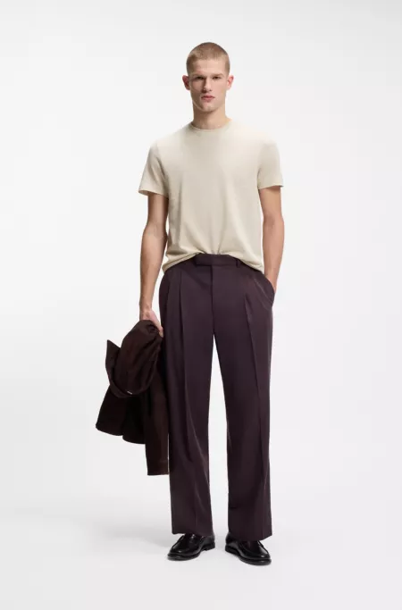 Regular-fit T-shirt in cotton and linen