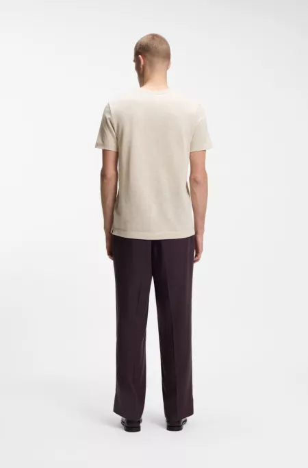 Regular-fit T-shirt in cotton and linen