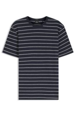 Boss Regular-fit T-shirt in cotton and linen herr – bild 4