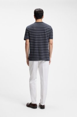 Boss Regular-fit T-shirt in cotton and linen herr – bild 3