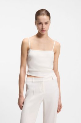 Gathered bandeau top with straps