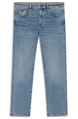 Slim-fit jeans in blue performance-stretch denim, Blue
