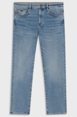 Slim-fit jeans in blue performance-stretch denim, Blue