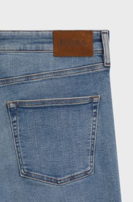 Slim-fit jeans in blue performance-stretch denim, Blue