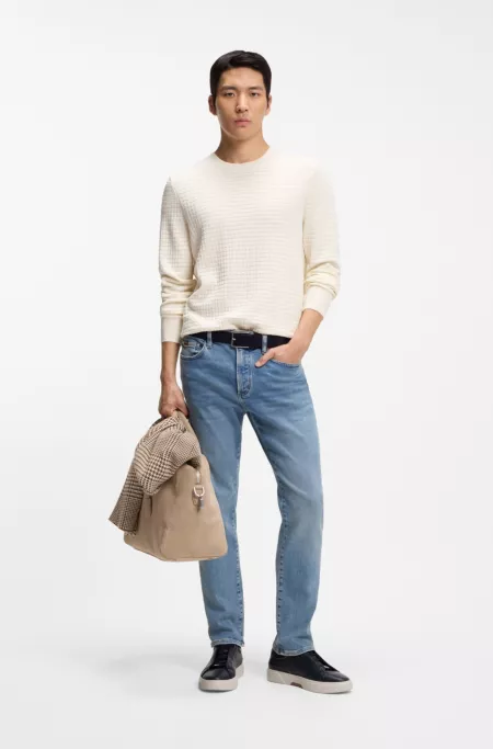 Slim-fit jeans in blue performance-stretch denim