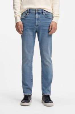 Slim-fit jeans in blue performance-stretch denim, Blue