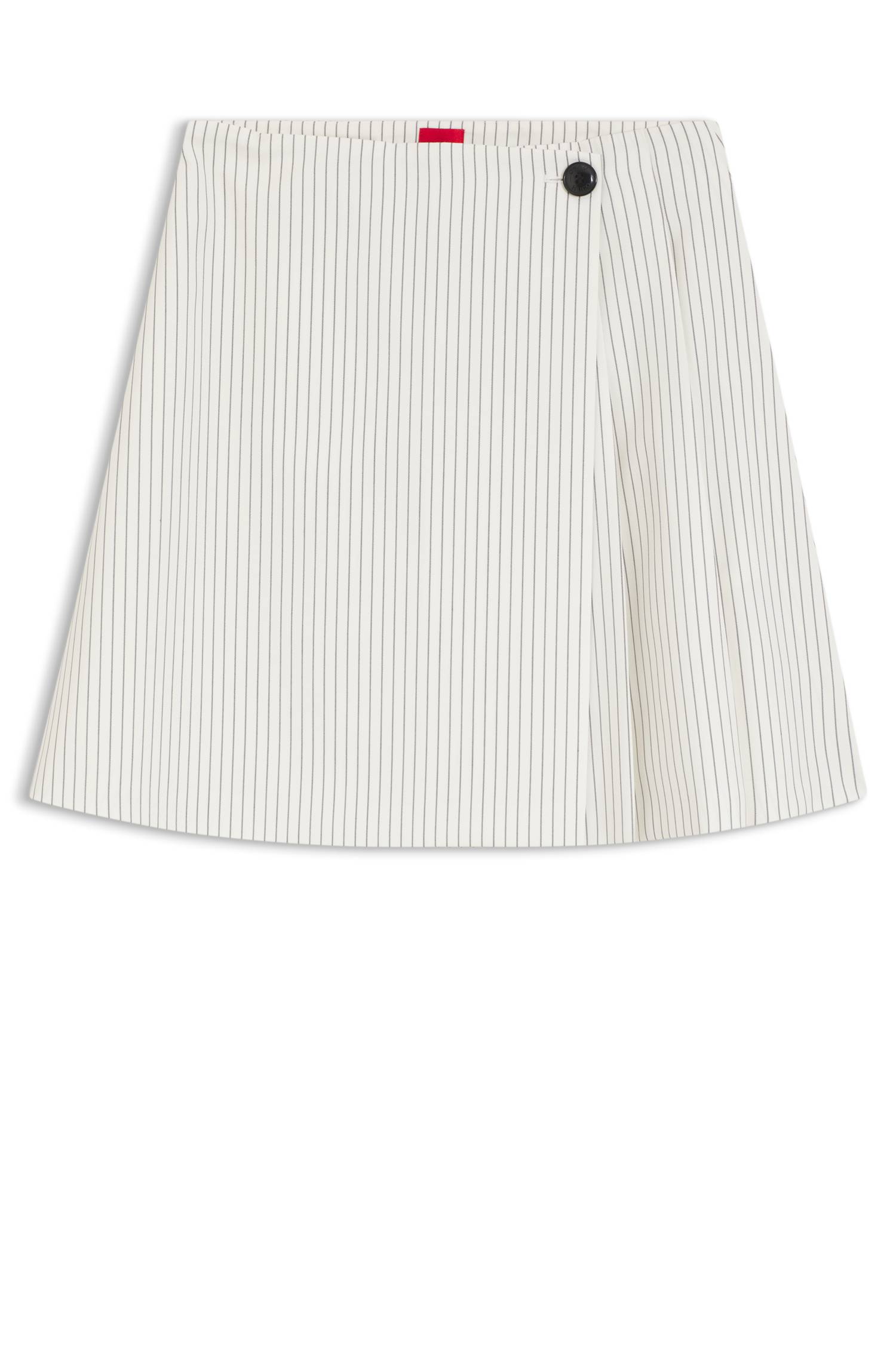 Hugo Faux-wrap mini skirt with pinstripe kjolar dam – bild 4