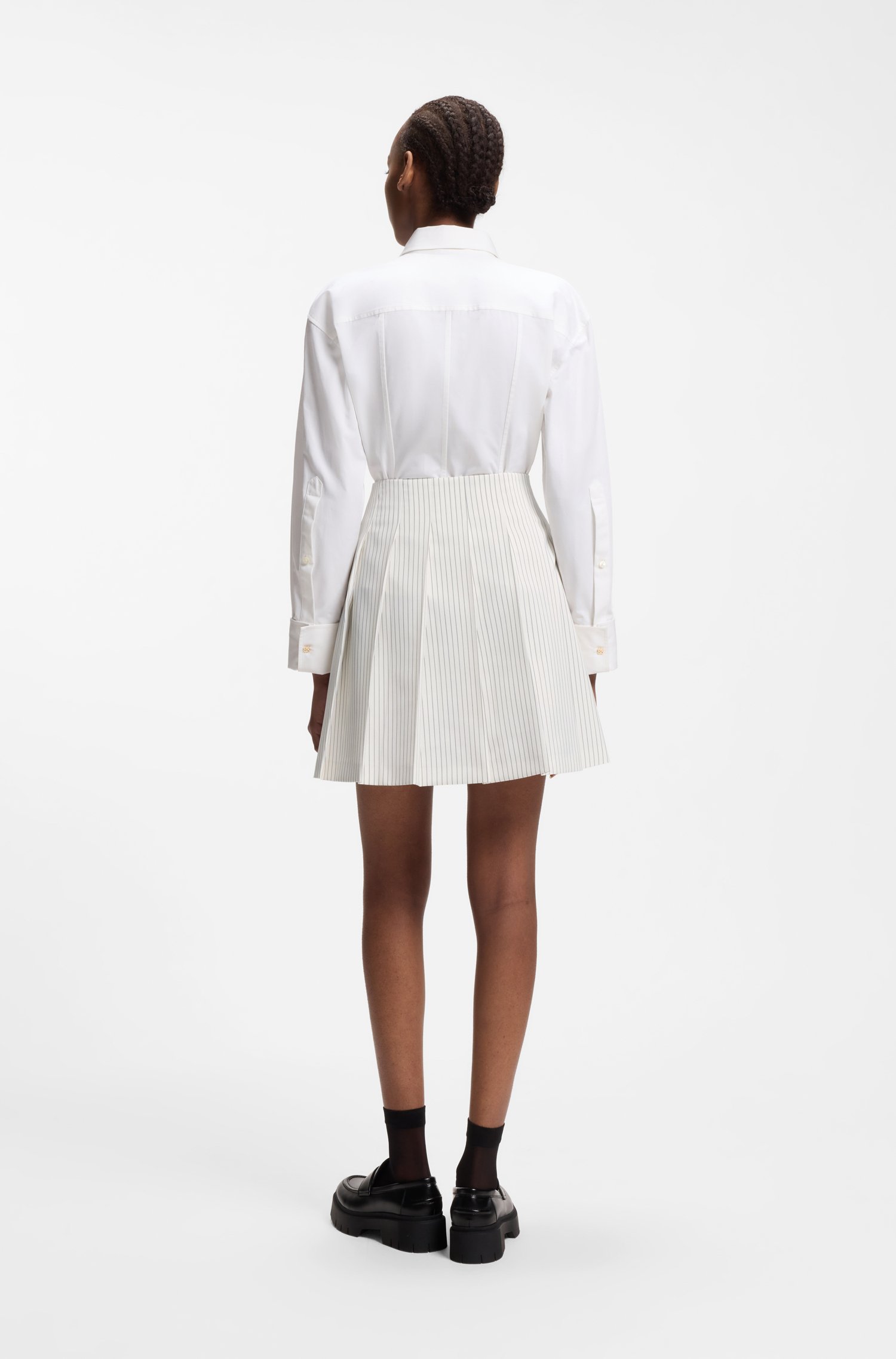 Hugo Faux-wrap mini skirt with pinstripe kjolar dam – bild 2