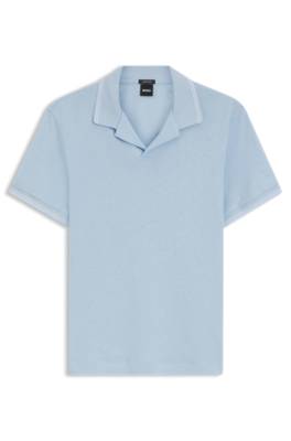 Cotton-linen polo shirt with Johnny collar 4