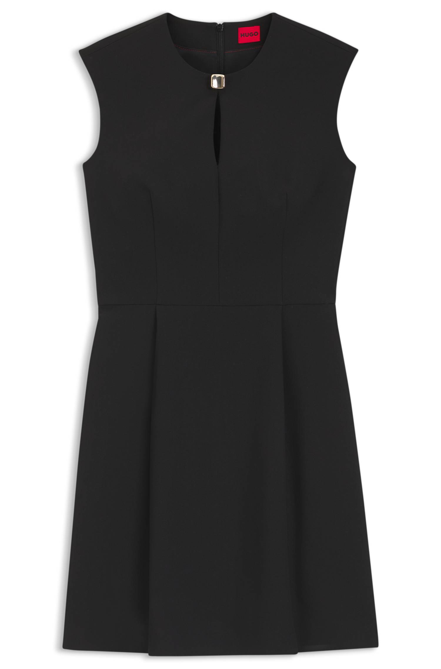 Hugo Cap-sleeve dress with hardware-trimmed keyhole neckline klänningar dam – bild 4