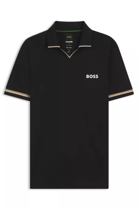 Active slim-fit polo shirt with signature-stripe details